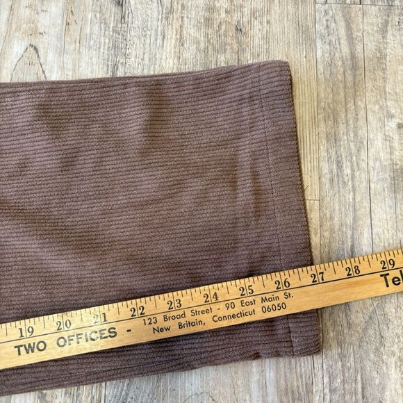 Halara Brown Pant Corduroy Straight Leg Relaxed Trouser Pocket Casual Medium - Picture 4 of 8